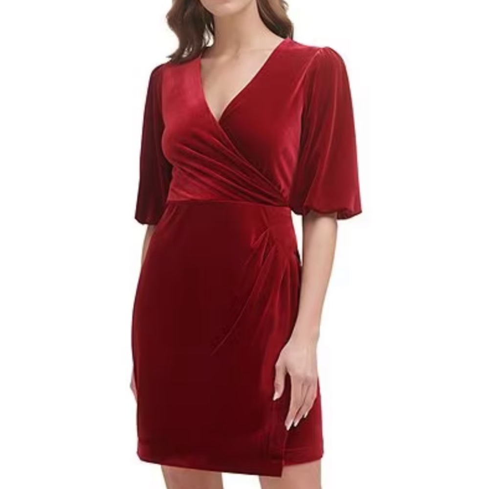 DKNY NWT Velvet Red Dress - Picture 1 of 3